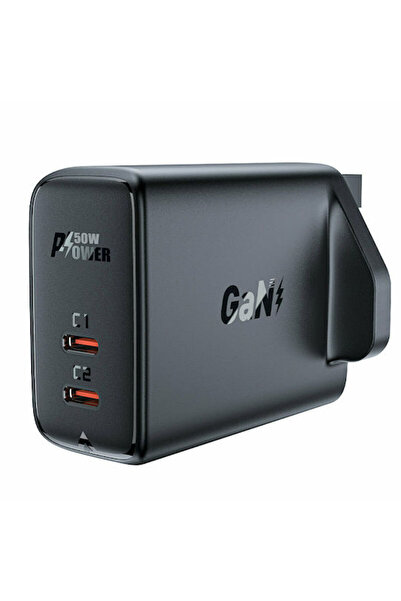 Acefast Ασύρματος φορτιστής GaN με 2 θύρες εξόδου USB-C, Παροχή ισχύος 50W / ...