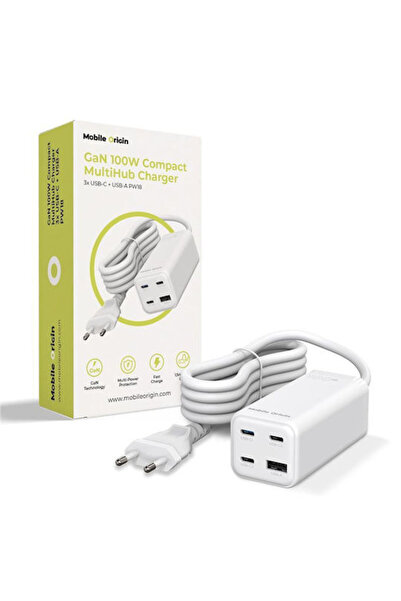 Mobile Origin Βάση Φόρτισης GaN με Θύρα USB-A και 3 Θύρες USB-C, Παροχή Ισχύο...