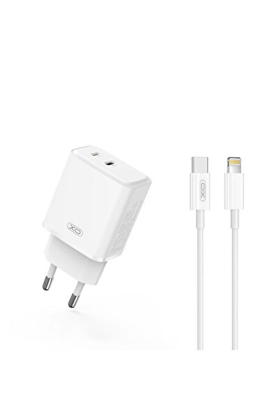 Xo Φορτιστής με 2 θύρες USB-C και καλώδιο USB-C σε Lightning, 20W Power Deliv...