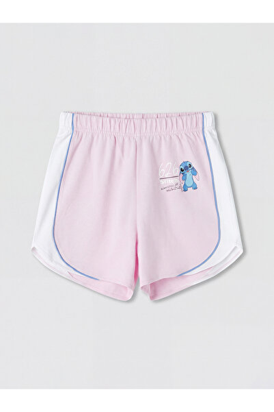 LC Waikiki Stitch Printed Girls' Shorts