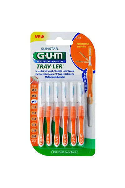 GUM Set 6x Interdental Brushes, GUM, Trav-Ler, for Deep Cleaning, Chlorhexidi...