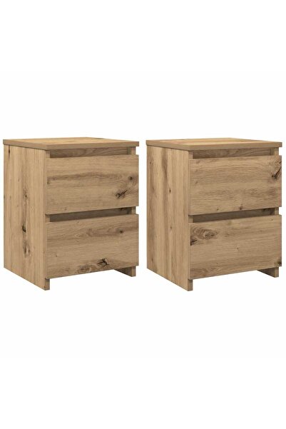 vidaxl Noptiere, 2 buc., stejar artizanal, 30x30x40 cm, lemn prelucrat