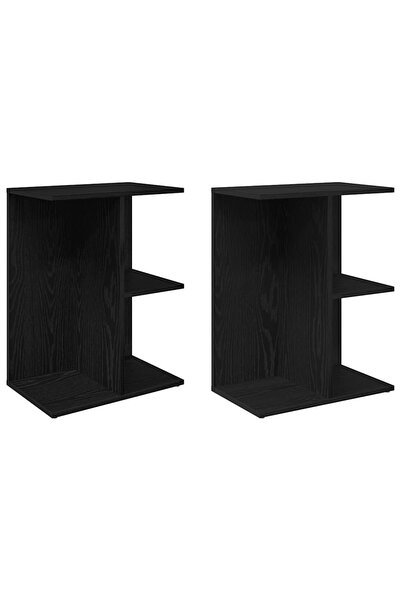 vidaxl Noptiere 2 buc Stejar negru 46,5x29x61 cm Lemn prelucrat