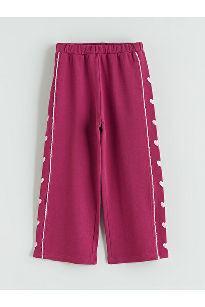 LC Waikiki Pantaloni de trening largi pentru fete, cu imprimeu inimioare.