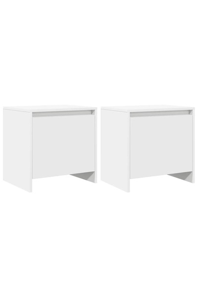 vidaxl Noptiere, 2 buc., alb, 45x34x44,5 cm, PAL