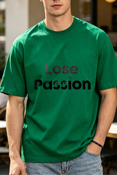 Fleck تيشيرتات رجالية بتصميم كاجوال مع طباعة رسومية 'Lose Passion' مناسبة للص...