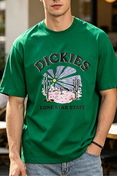 Fleck Casual Style Men's T-Shirts Dickies Lone Star State Desert Scene Graphi...