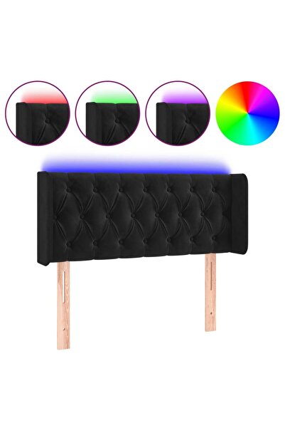 vidaxl LED headboard, black, 103x16x78/88 cm, Velvet