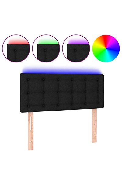 vidaxl LED headboard, black, 80x5x78/88 cm, textile