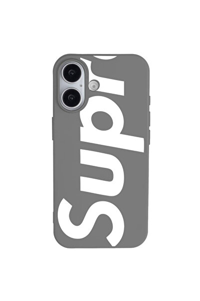 Casen iPhone 17 Gri Lansman Sup Tasarımlı Renkli Silikon Kılıfı