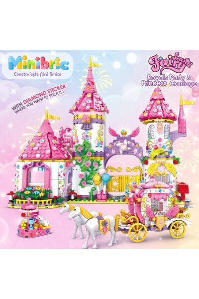 Minibric Set de Constructie Piese Tip Blocuri Construit Royals Jucarie Castel...