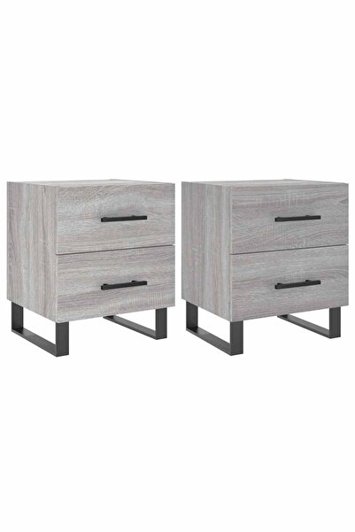 vidaxl Noptiere, 2 buc., gri sonoma, 40x35x47,5 cm, lemn compozit