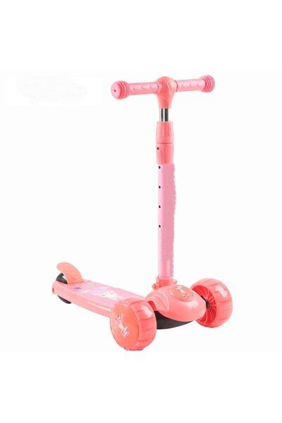 Nichiduta Pink foldable scooter for children, ergonomic handles, adjustable h...