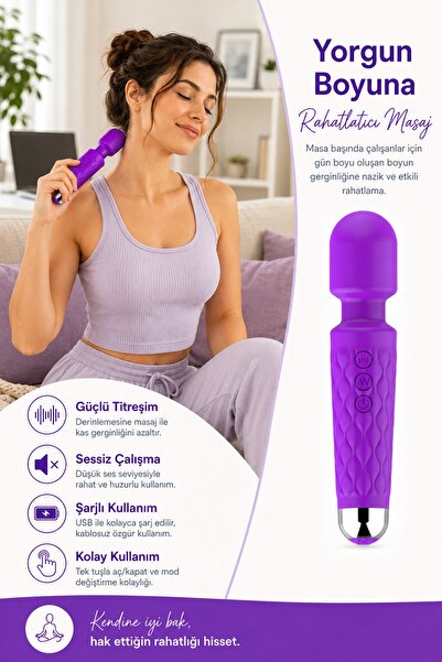 Kokteyl ✅💆‍♀️♥️Medikal 20 Modlu Şarjlı HEDİYELİ🎁 Masaj Aleti Ayak Boyun Omuz Bacak Selülit Bölgesel Titreşimli Silikon Masaj Cihazı