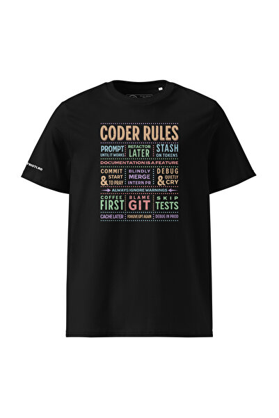 corporatristi Tricou unisex pentru programatori, design funny, "Coder rules"