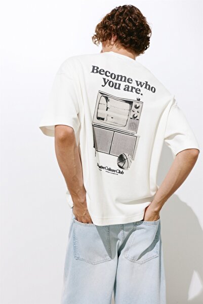 Pull & Bear Kısa kollu grafik baskılı sweatshirt