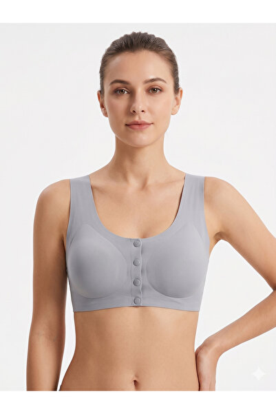 EBRULİ LİNGERİE Seamless Laser Cut Bralet Bra with Front Buttons