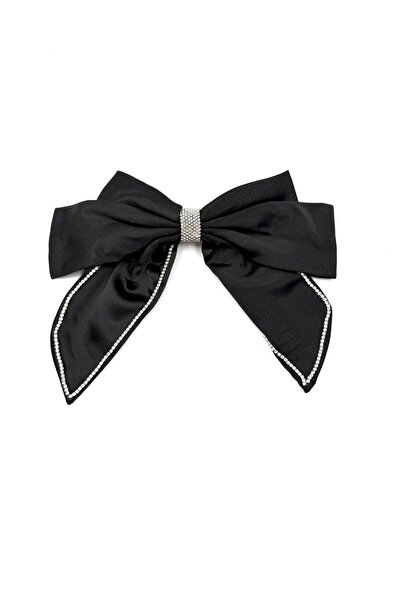 MD Moda Accessories مشبك شعر فاخر من الساتان مزين بحجر مطرز