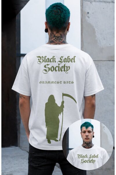 Fuddy Moda Tricou unisex Black Label Society Grimmest Hits cu imprimeu pe spa...