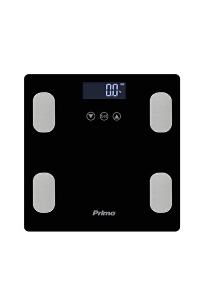 Primo Ζυγαριά Σώματος Λιπομετρητής PRBS-40465 180Kg Υάλινη Mαύρη/Inox
