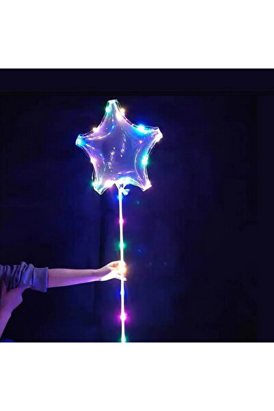 CasaDesteapta.ro Toy Top Bottom Set of 50 Multicolor LED Party Balloons, Star...