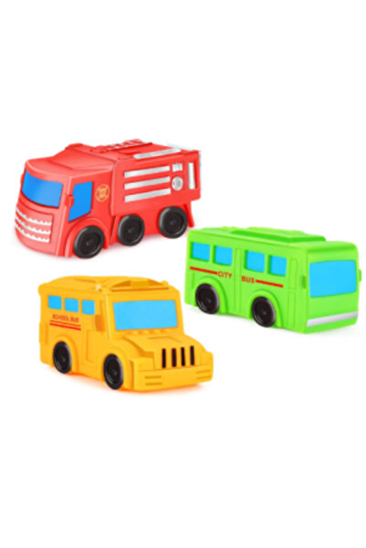 CasaDesteapta.ro Toy Top Bottom Set of 6 Squeaky Toys Bath Cars
