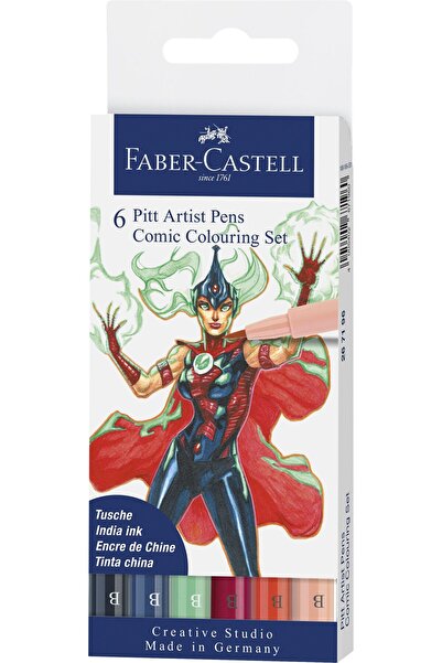 Faber Castell SET DE MARKERE PITT ARTIST PEN 6 BUCĂȚI COMIC FABER-CASTELL