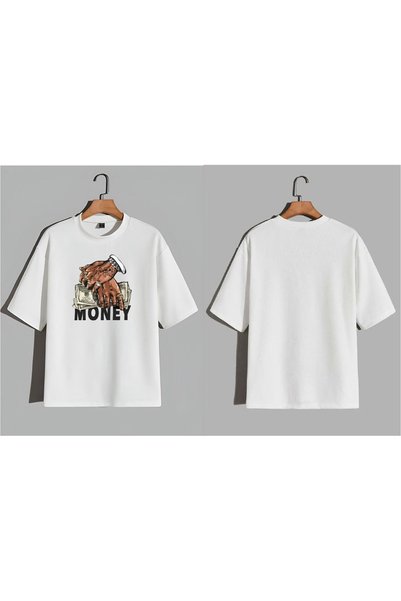 EFEVRA Money Printed Oversized T-Shirt