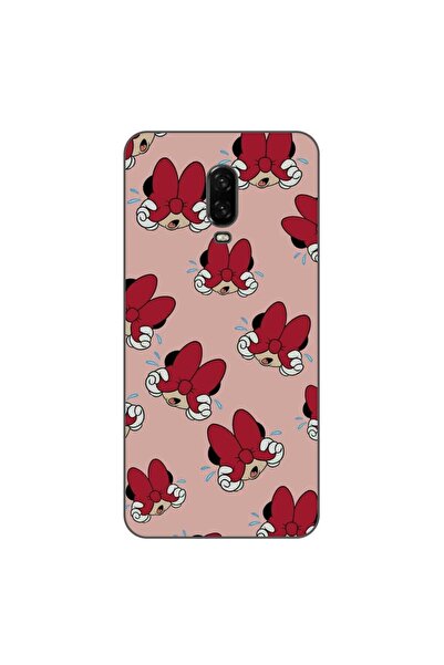 OEM Калъф, съвместим с OnePlus 6T, силиконов гел TPU, с десен Мини Маус, червен.