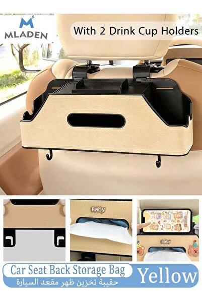 MLADEN Car Back Seat Organizer Car Seat Back Tissue Box Storage Hook Multifun...