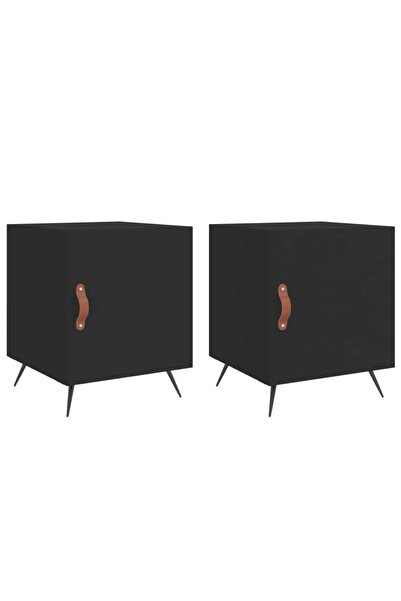 vidaxl Noptiere, 2 buc., negru, 40x40x50 cm, lemn compozit