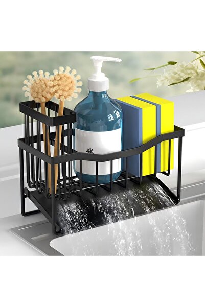Arabest Kitchen Sink Caddy,Sponge Holder with Brush,Stainless Steel Self-Drai...