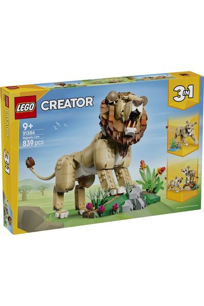 LEGO ®   Creator 3 în 1 Animale Sălbatice: Jucărie Leu Maiestuos 31386