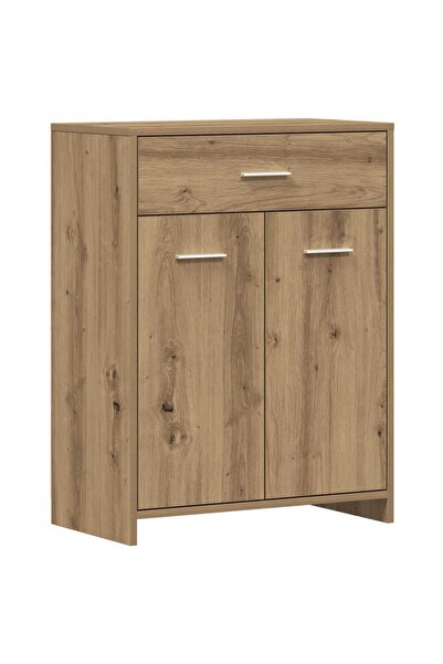 vidaxl Dulap pentru baie stejar artizanal, 60x33x80 cm, lemn prelucrat