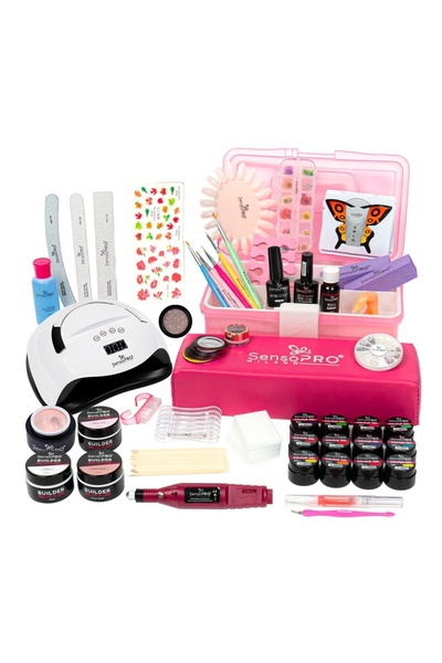 SensoPRO Milano Kit unghii false cu gel UV 15ml - Promoție # 39 + Geantă de m...