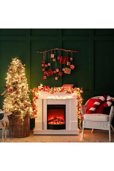 CHENYU Set de 2 Ghirlande Artificiale cu Frunze de Arțar de Toamnă - 175 cm, ...