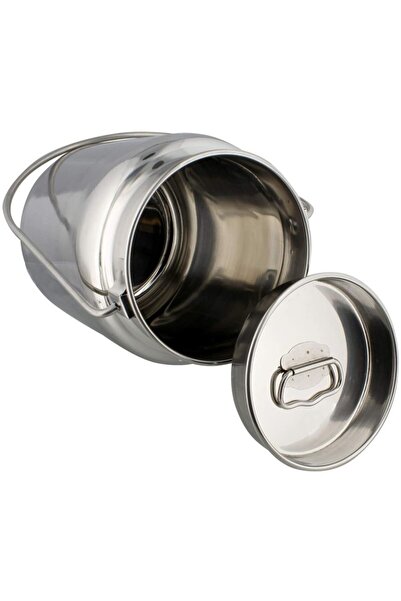 GRÜNBERG Stainless steel can, with lid and handle, for storing milk, honey or...