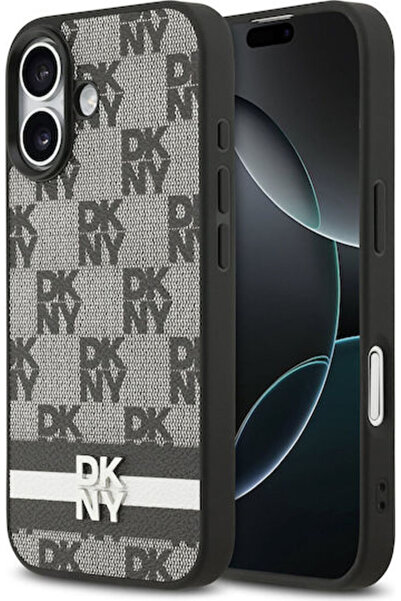 Dkny Καρό Σχέδιο Ριγέ Πίσω Κάλυμμα Μεταλλικό Μαύρο (iPhone 17) Κωδικός: DKHCP...