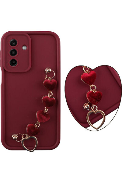 Other Volte-Tel Hearts Θήκη Πλάτης Σιλικόνης με Λουράκι Μπορντό (Galaxy A17)