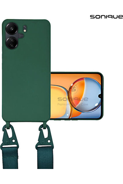 Other Sonique Πίσω Θήκη Σιλικόνης 0.5mm με Λουράκι Πράσινο (Redmi 13C 4G / Re...