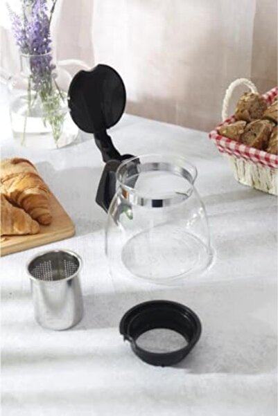 Yıldızan Nzr Beautestore Durable Borosilicate Glass Teapot with Self-Draining...