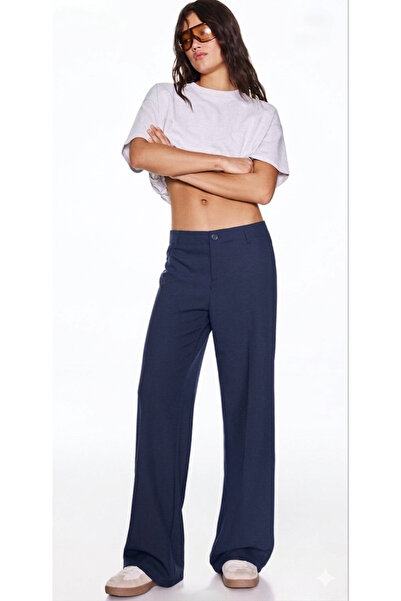 fiabafashion Yüksek Bel Tailored Geniş Paça Pantolon