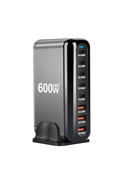 COSDIMI Stație de încărcare GaN de 600W, încărcător universal 8 în 1 USB-C PD...