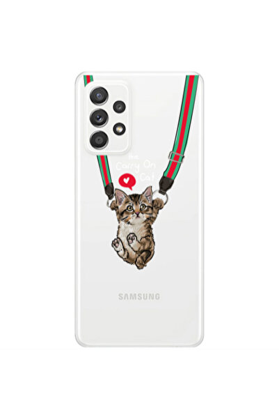 Other Samsung A52 Swinging cat Transparent Silicone TPU Θήκη