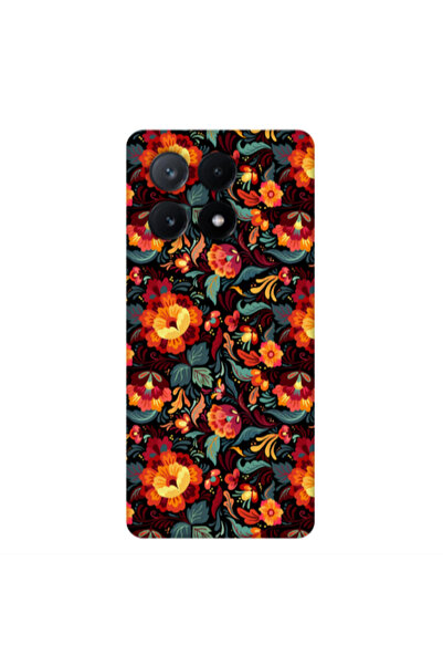 Other Xiaomi Poco X6Pro 5G Orange flowers Transparent Silicone TPU Θήκη