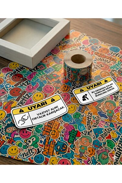 NET REKLAM Araba - Motor Uyarı Sticker Seti - 2li Özel Tasarım Sticker > Moto...