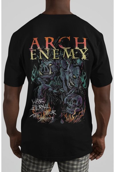 SEVBANO Arch Enemy Rock Metal Music Band Back Printed Unisex Oversize T-Shirt