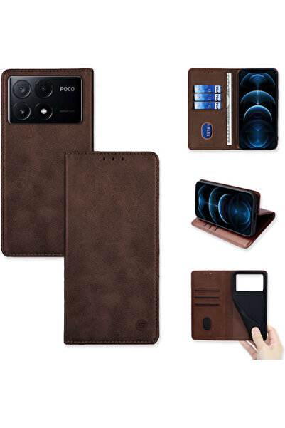 Other Sonique Wallet Synthetic Leather / Plastic / Silicone Brown (Poco X6 Pro)
