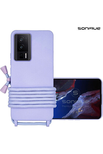Other Sonique Πίσω Κάλυμμα Σιλικόνης 0.5mm με Λουράκι Λιλά (Poco F5 Pro)
