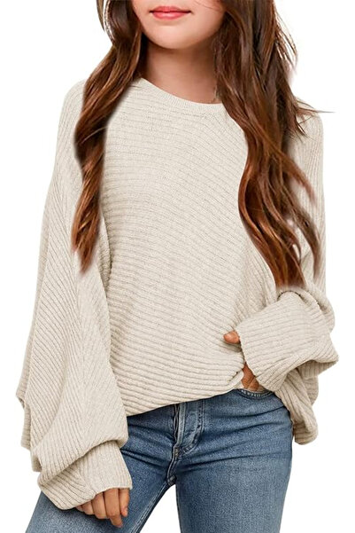 OEM Cream lightweight blouse for children, with long sleeves, casual sweater ...